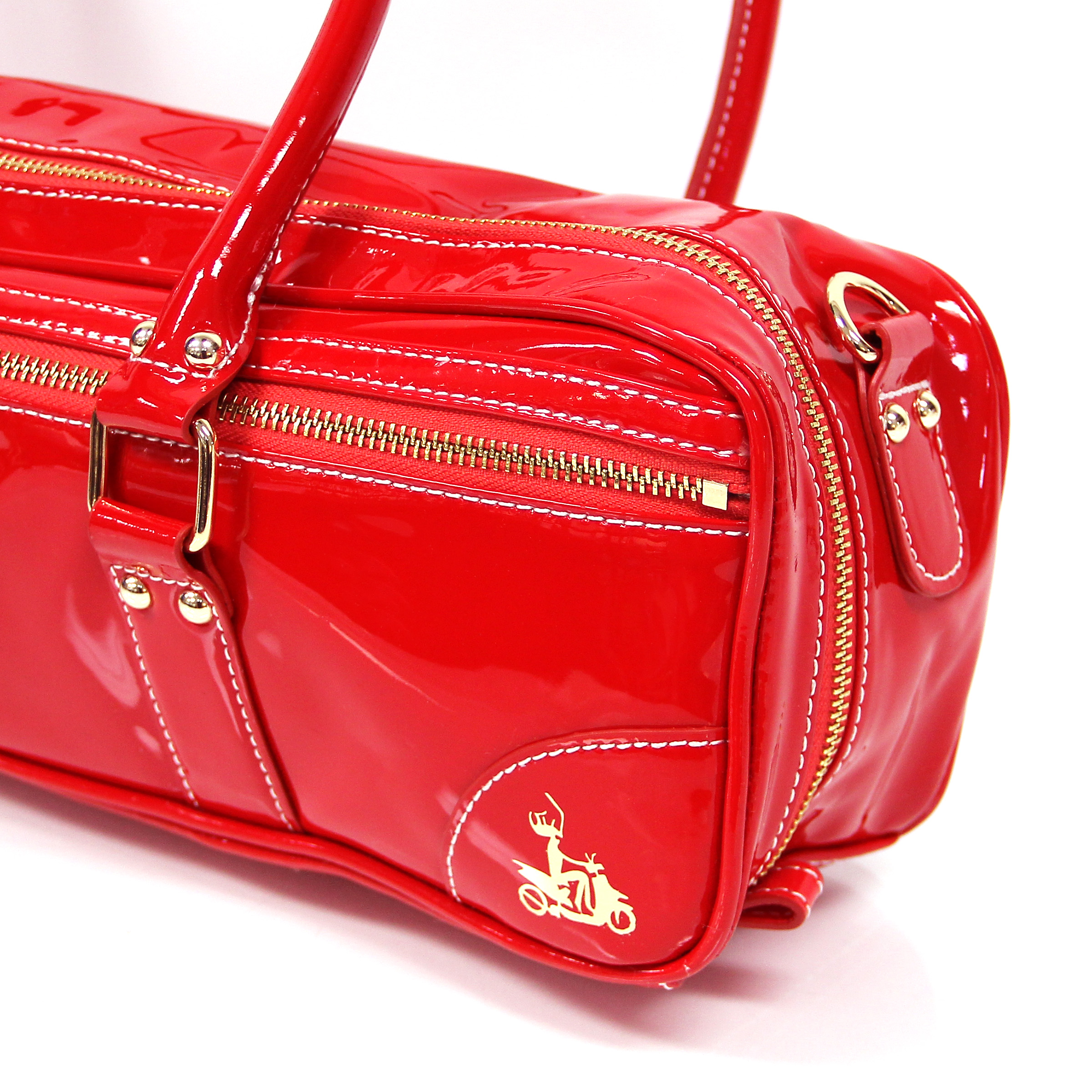 Fluterscooter Red Patent Leather Bag Flute Specialists